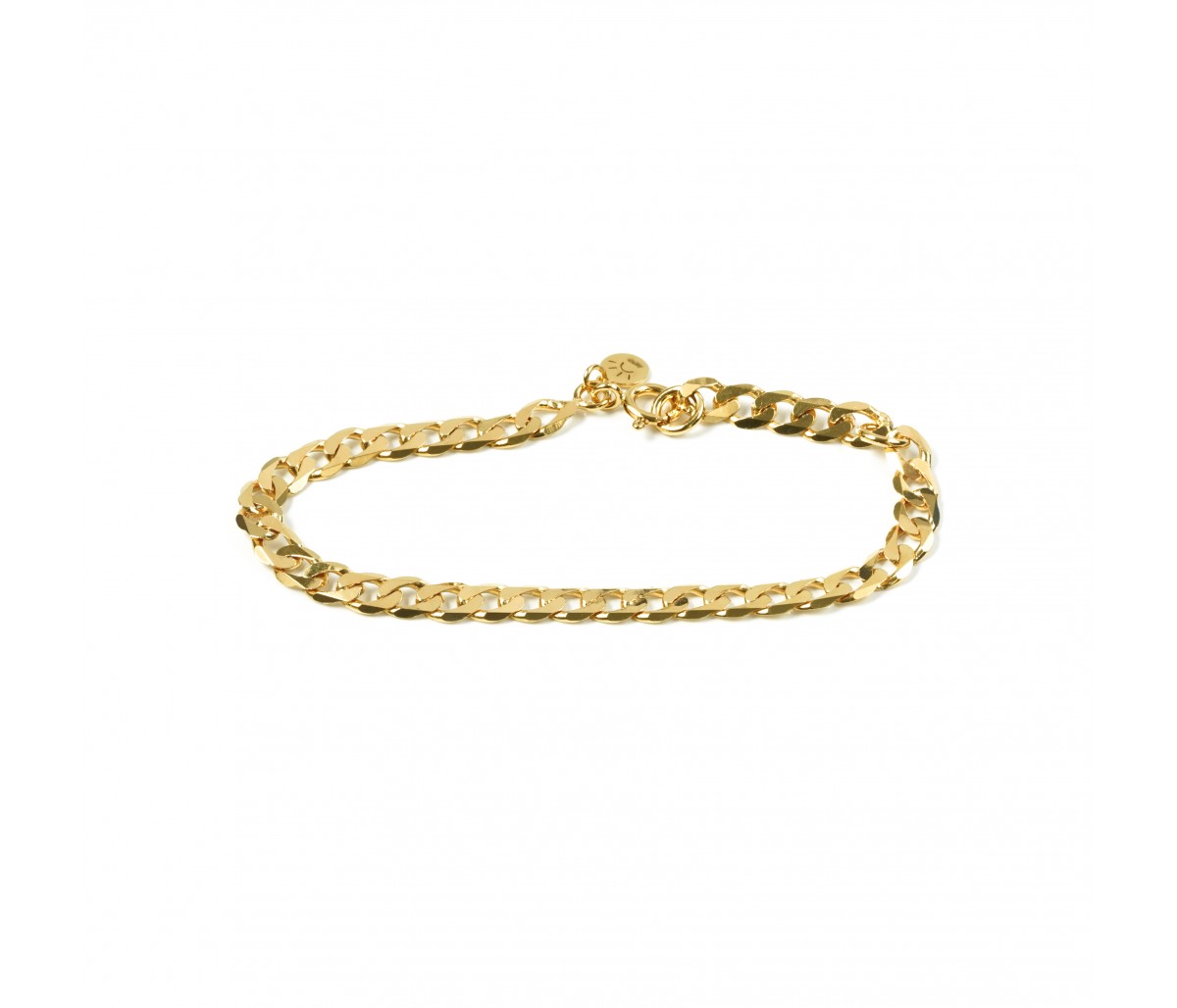 24k gold plated wide mesh chain bracelet in gold