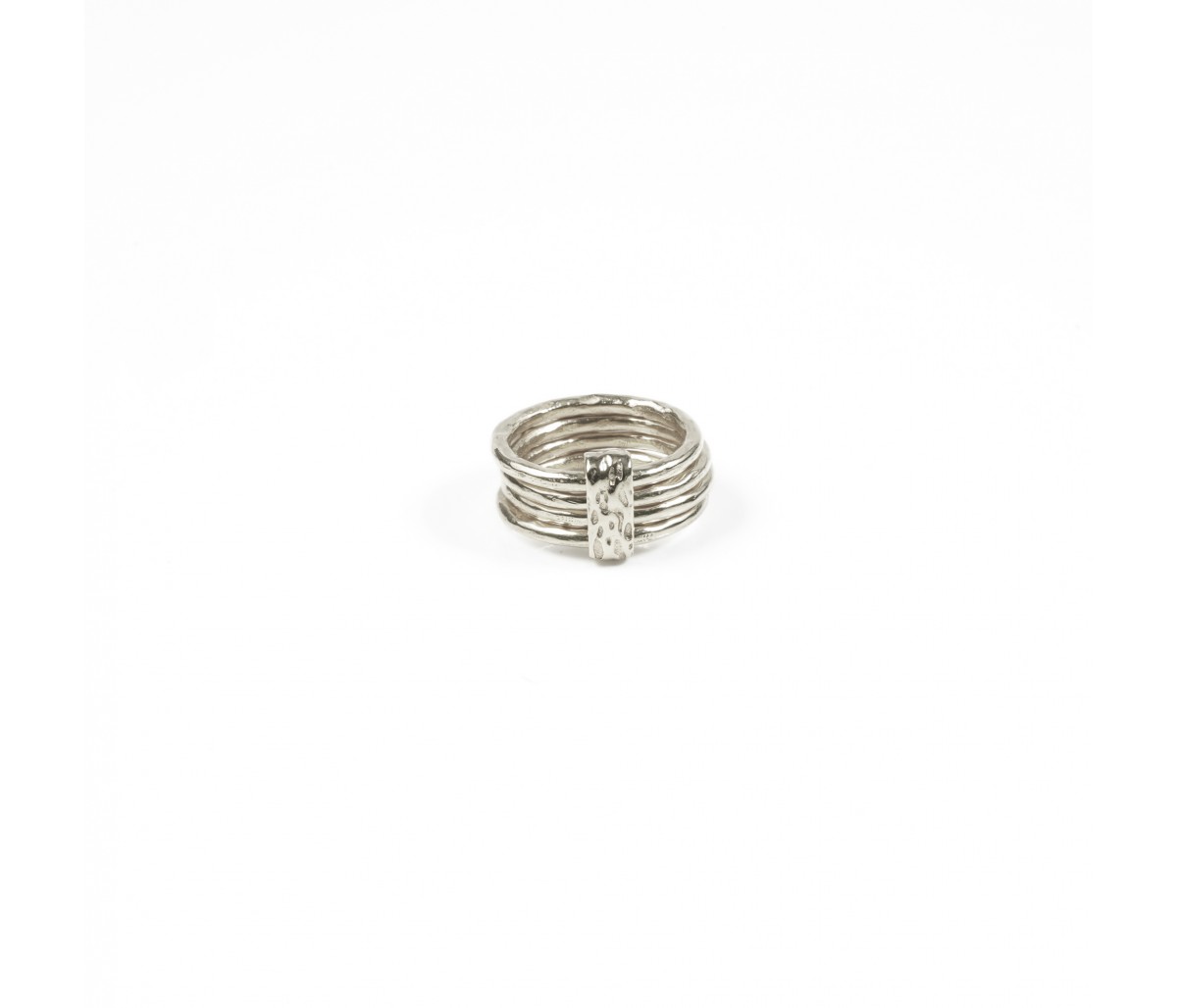 hammered silver ring