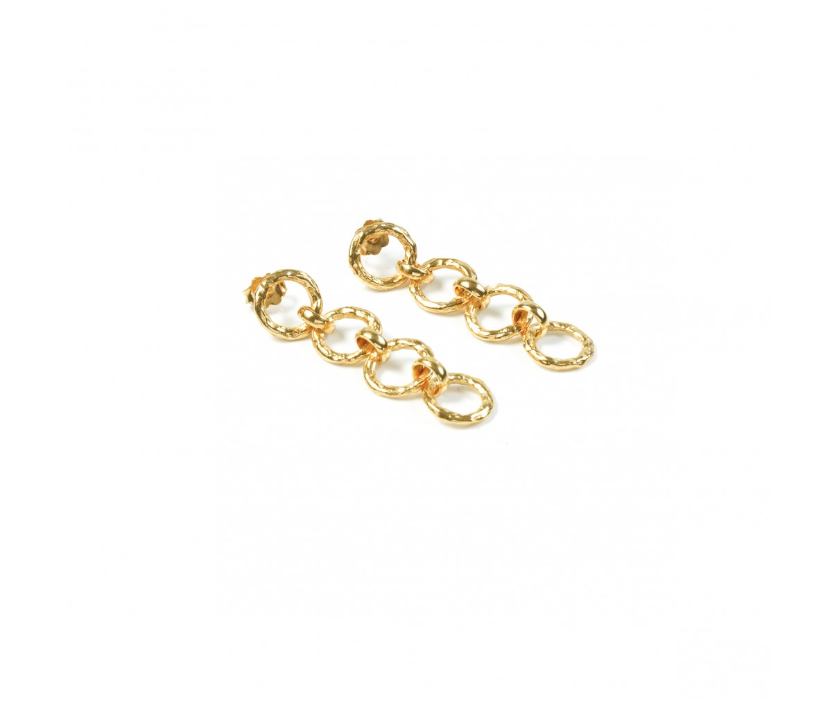 Long earrings in gold