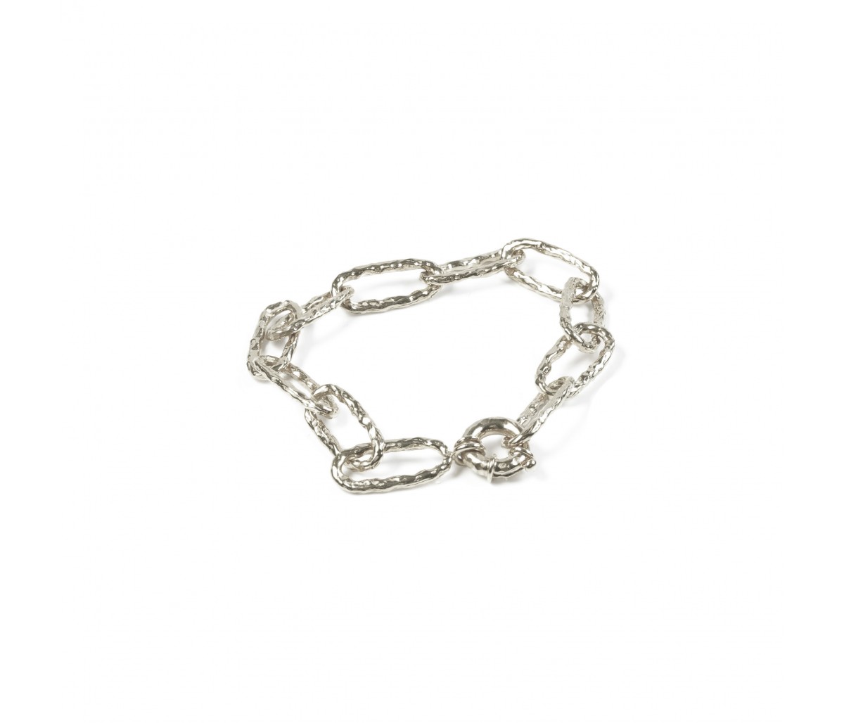 Big links chain bracelet silver
