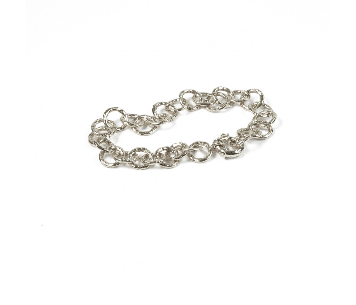Big round bracelet silver