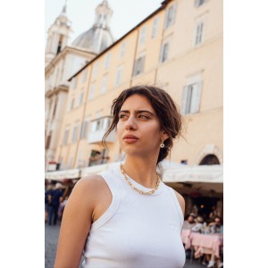 Hoop earrings with Murano glass pendant